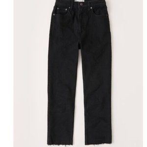Abercrombie Black Ultra High Rise Ankle Straight Jeans Size 27/4R